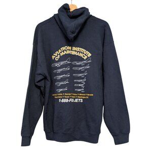 Aviation Institute Of Maintenance Hoodie Mens Size L Navy Blue